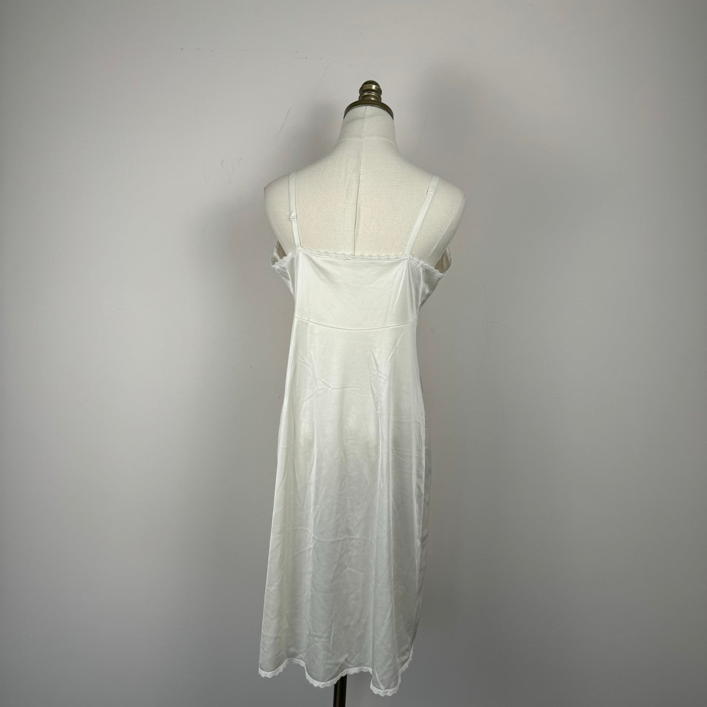 Vintage Cream Lace Satin Slip Dress