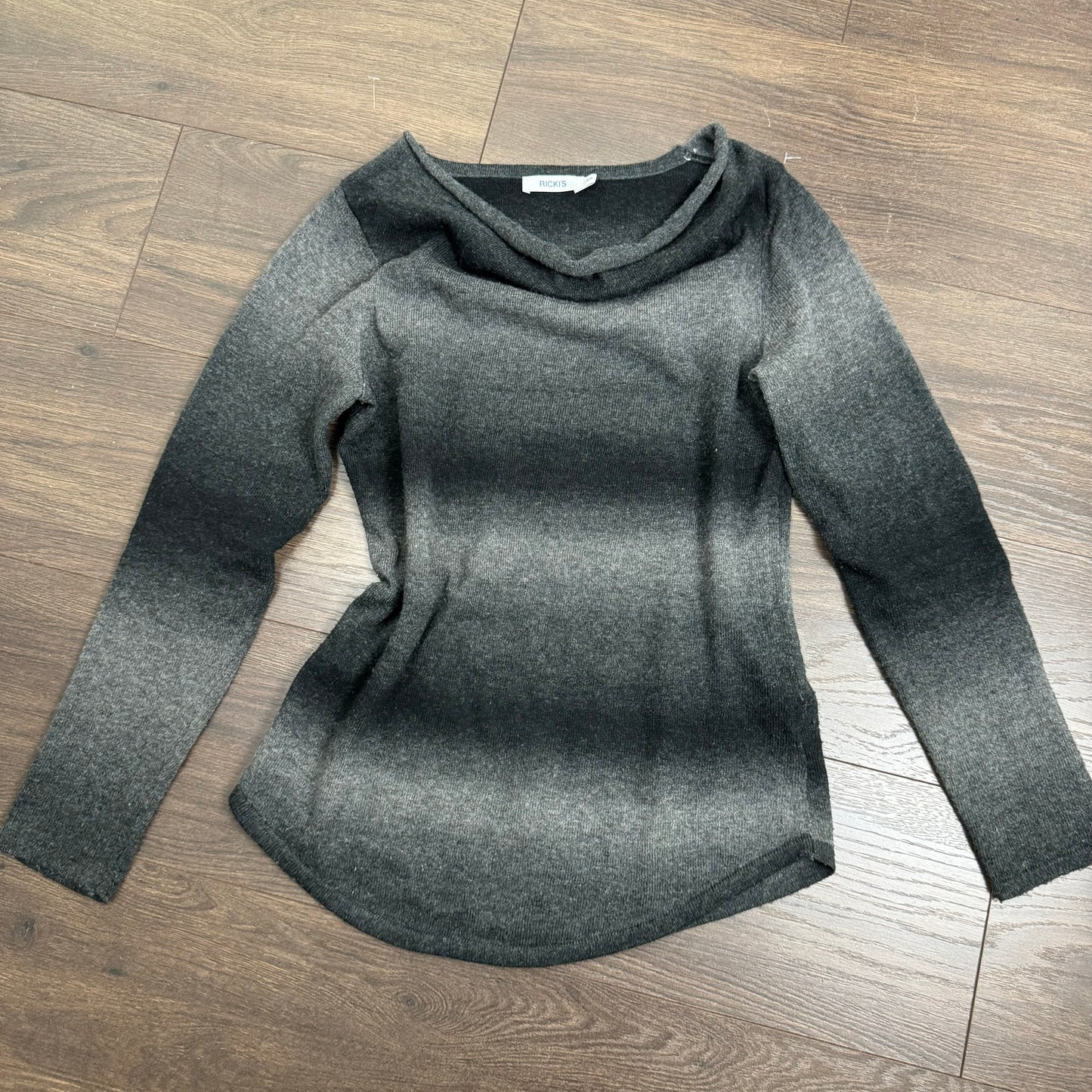 Off Shoulder Ombre Gradient Knit Sweater