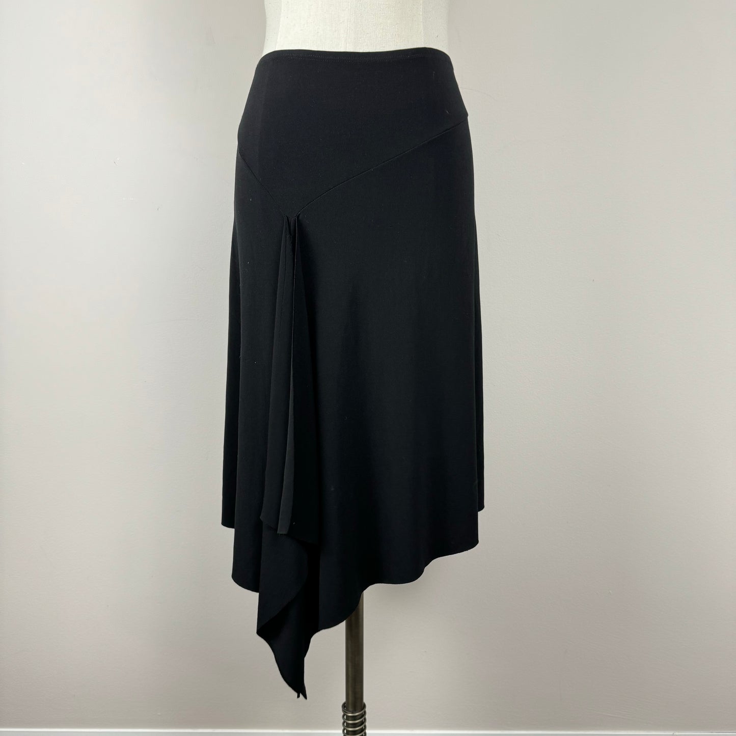 Vintage Black Pixie Asymmetric Midi Skirt