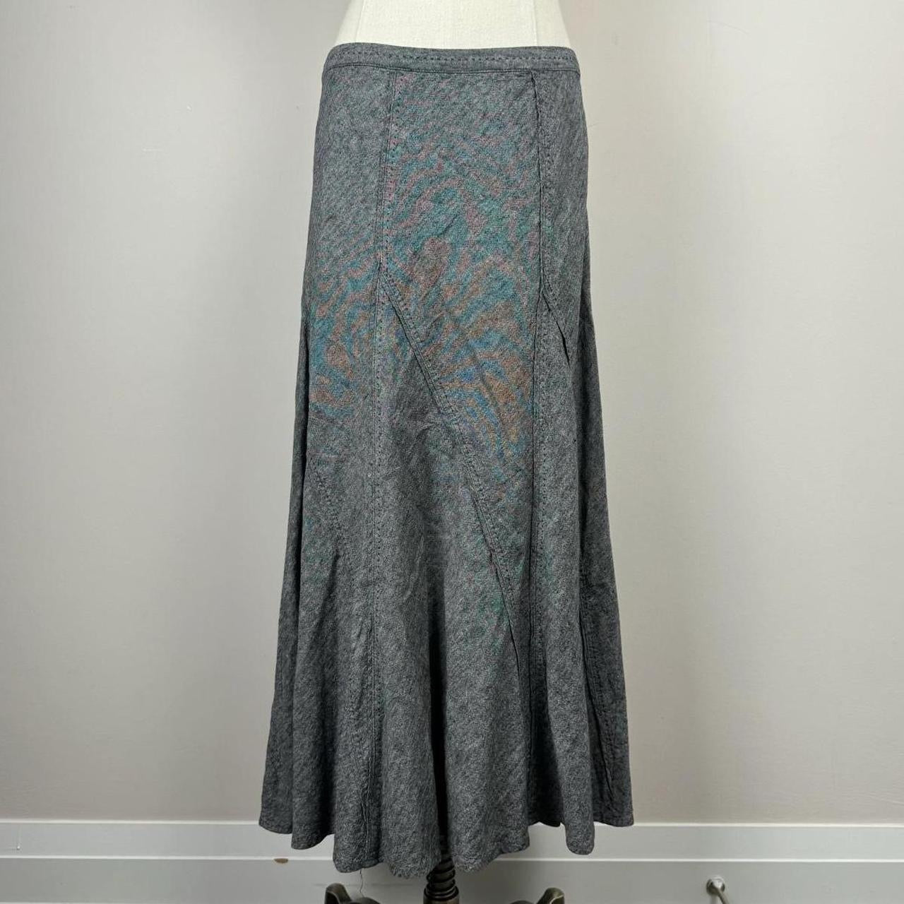 Grey Flared Maxi Skirt