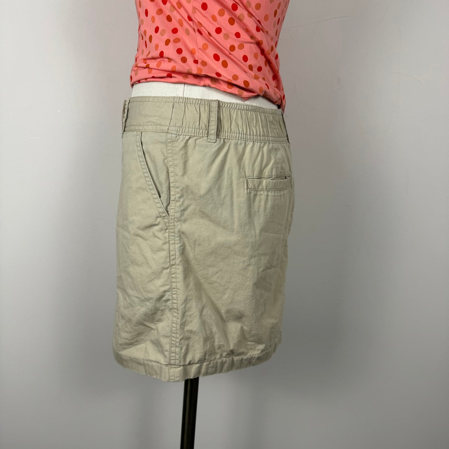 Y2K Beige Cargo Mini Skirt