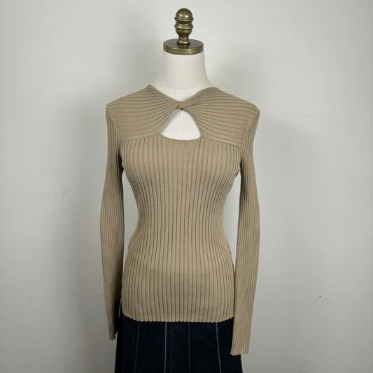 Calvin Klein Cut Out Fitted Sweater