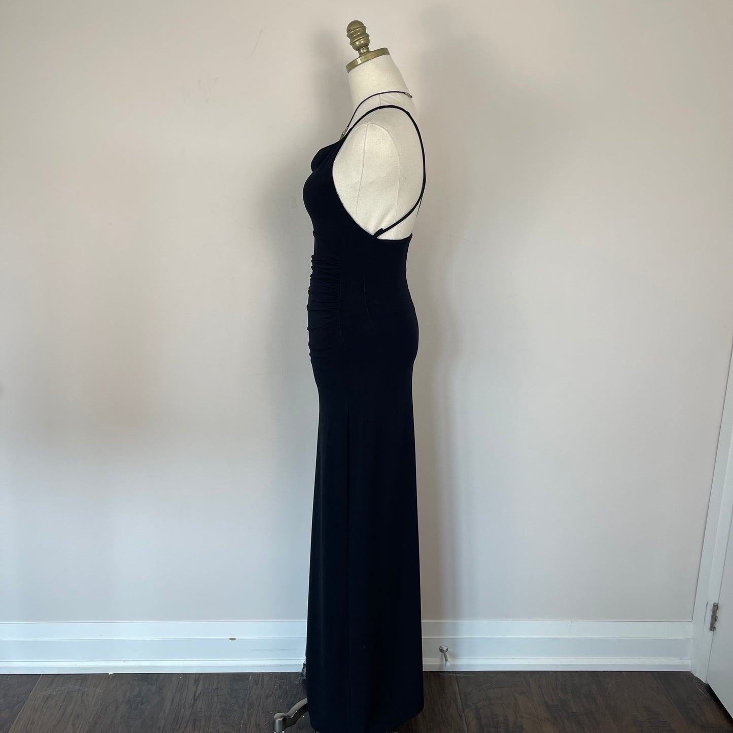 Vintage Black Column Maxi Dress