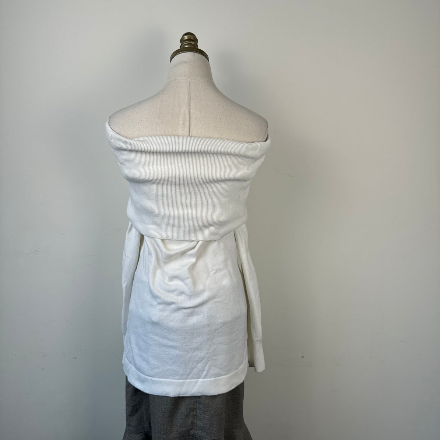 French Connection White Off The Shoulder Knit Sweater