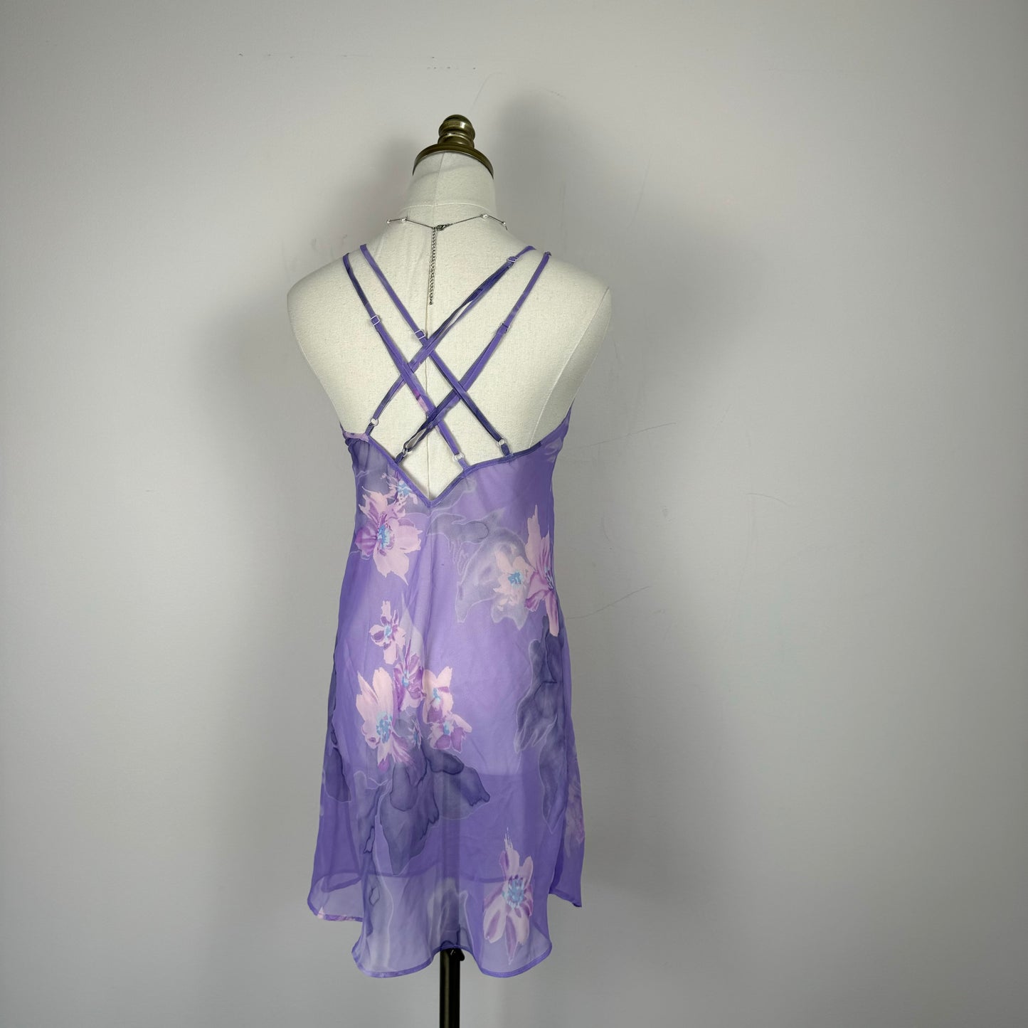 Vintage Sheer Violet Chiffon Slip Dress