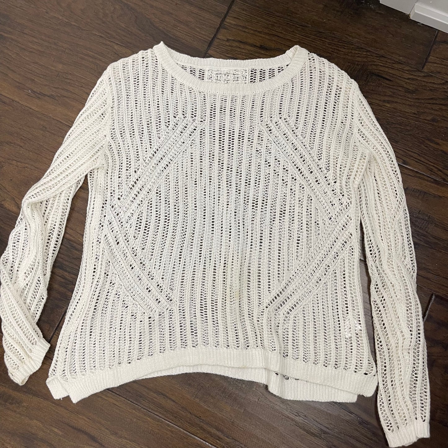 White Open Knit Sweater