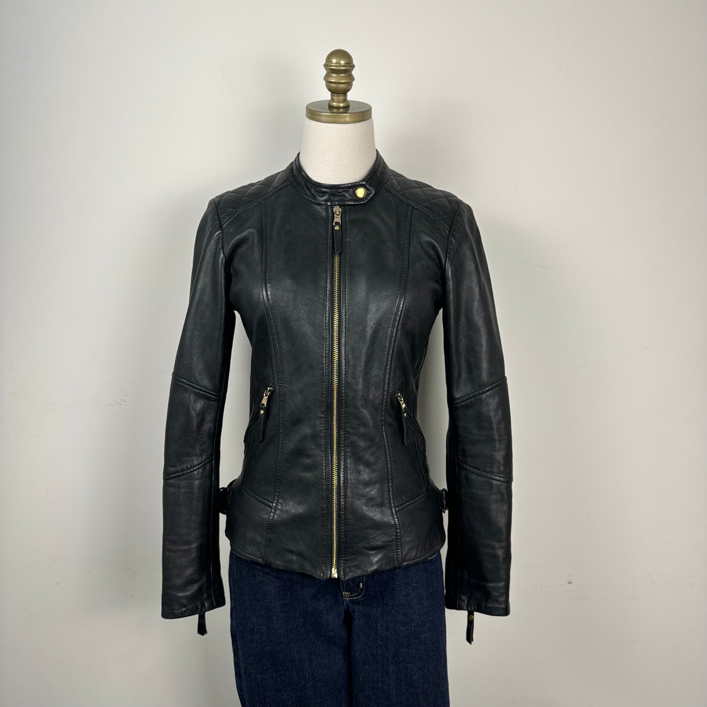 Danier Black Leather Moto Jacket