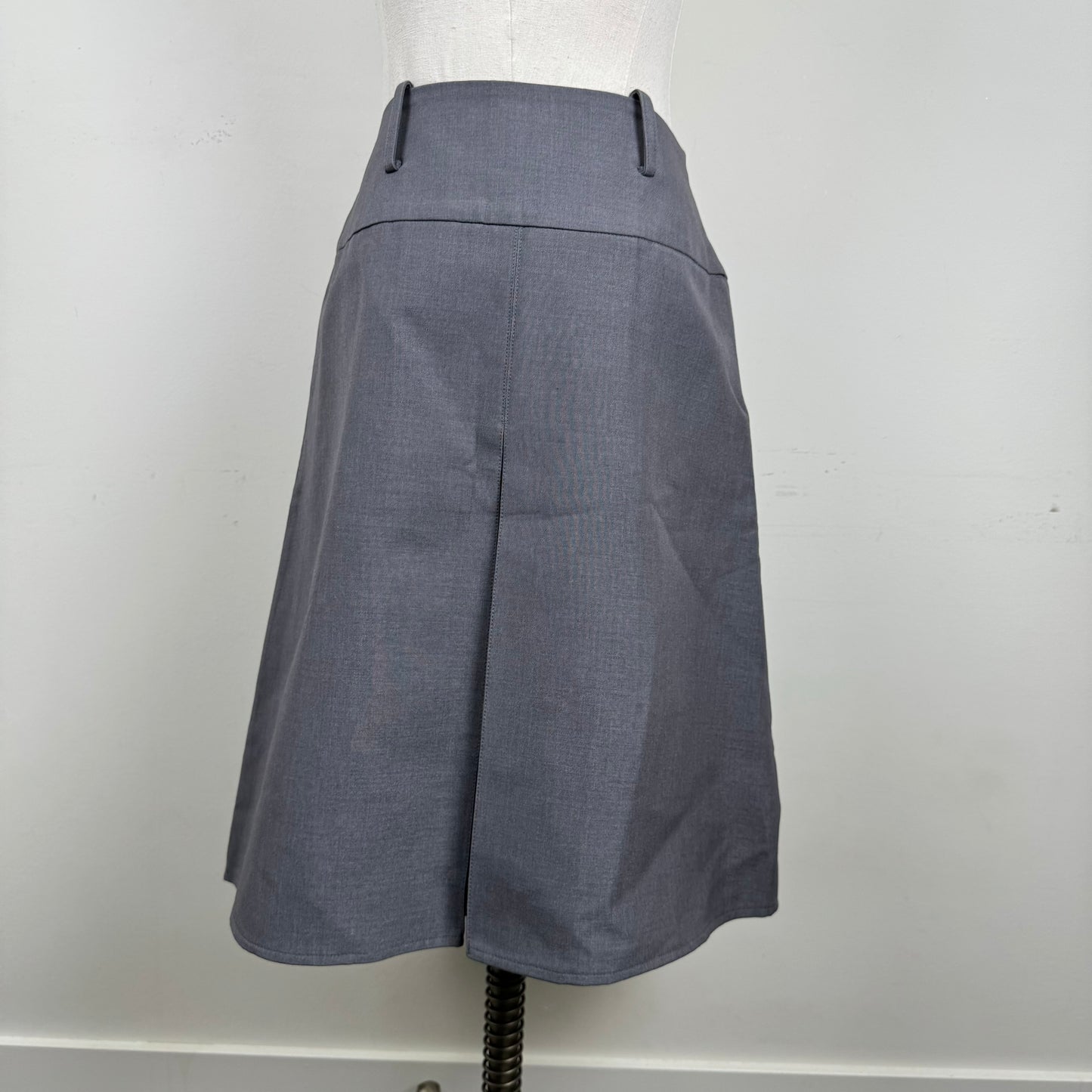 Grey Pleated Midi Skirt