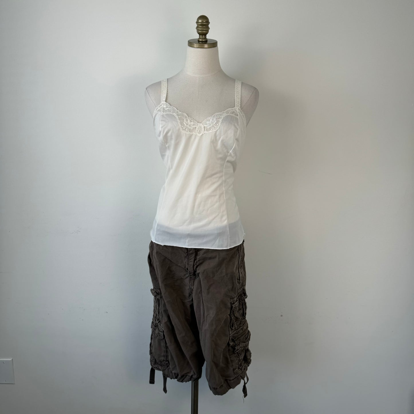 Vintage Cream Lace Trim Top