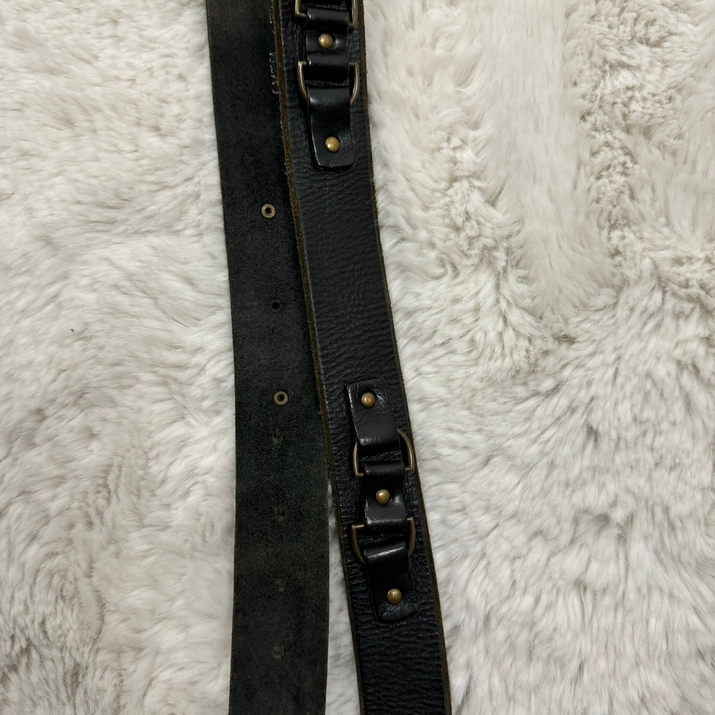 Vintage Buckled Faded Leather Belt