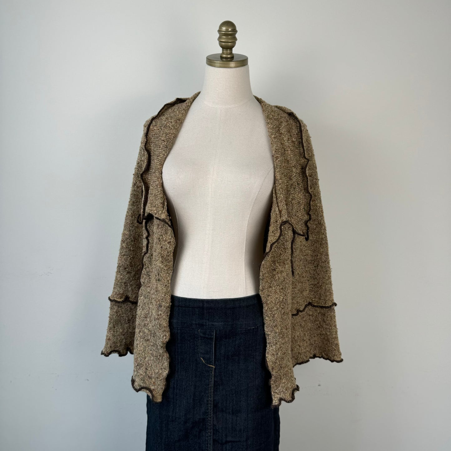 Boho Open Front Cardigan with Bell Sleeves