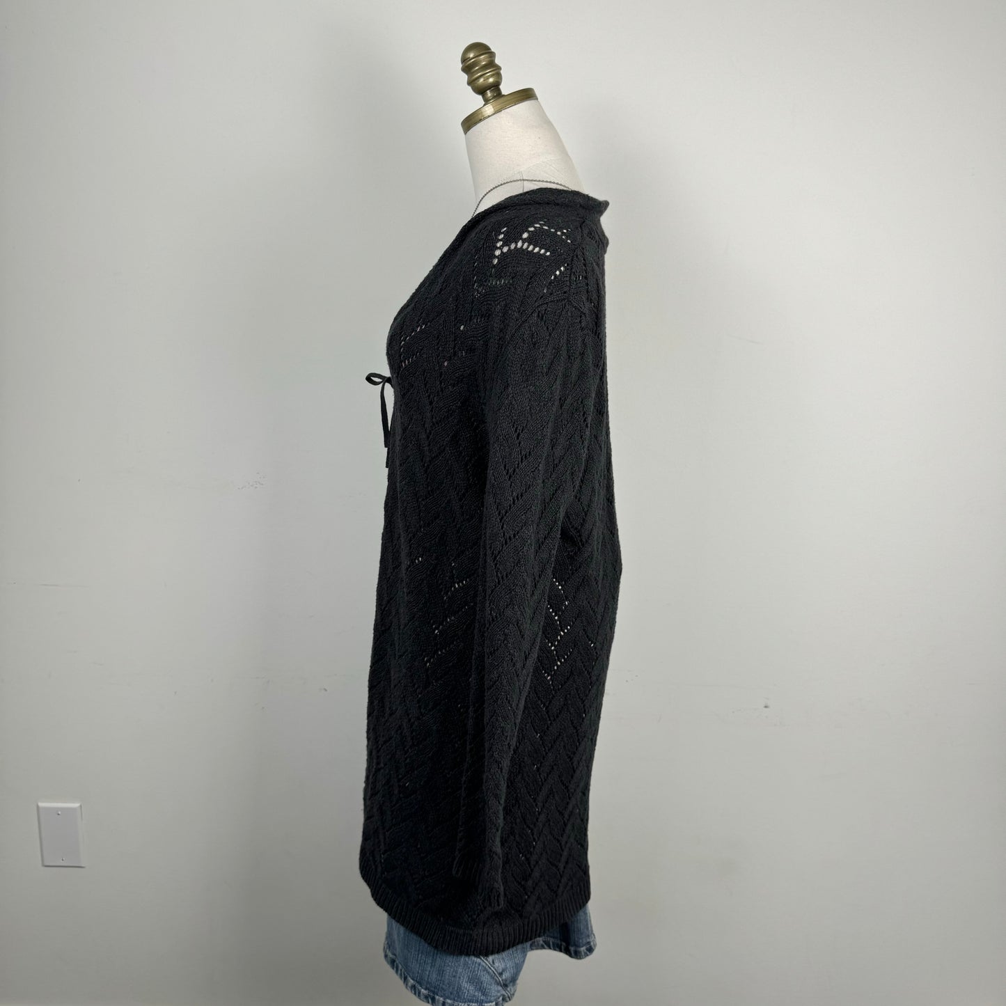 Open Front Tie Up Maxi Cardigan