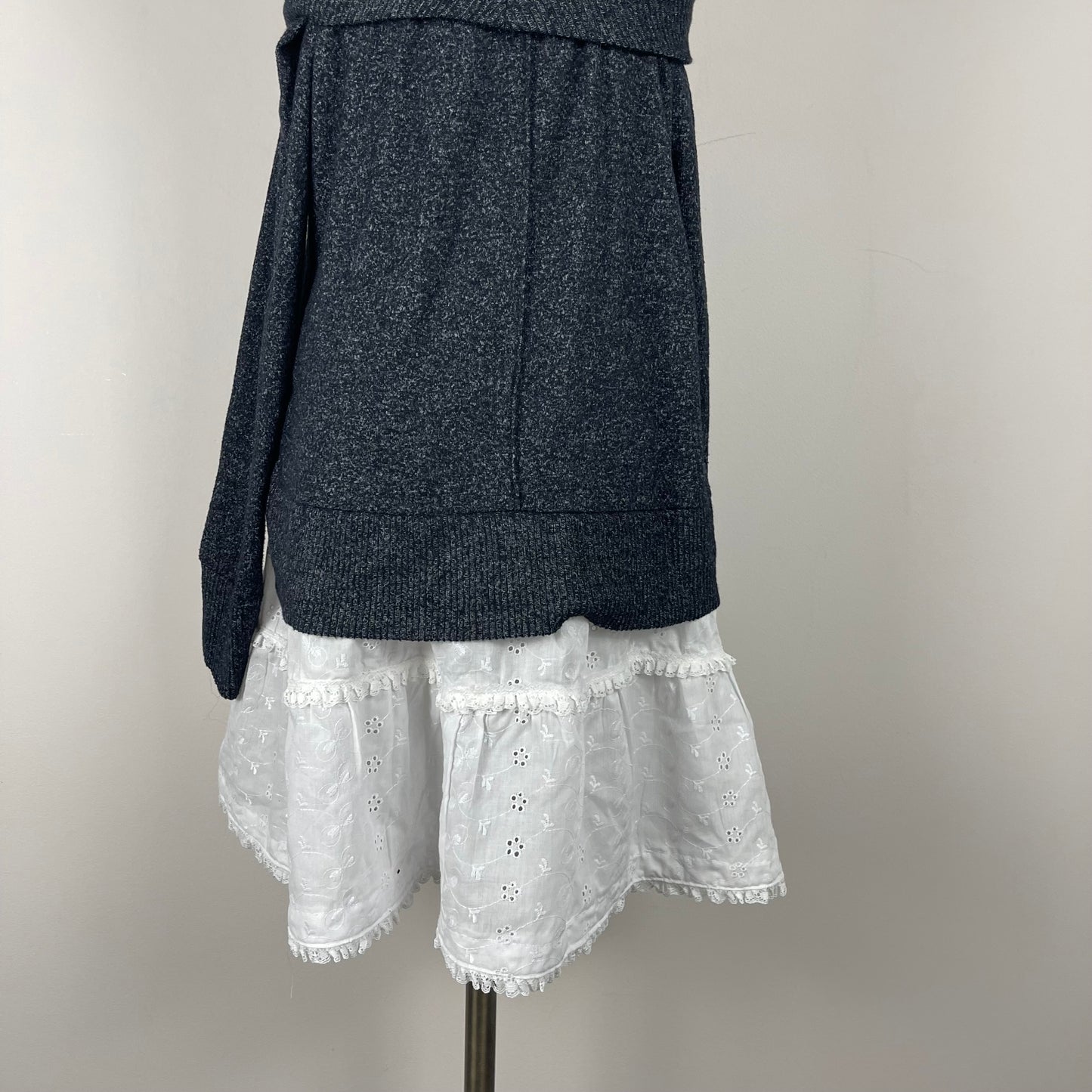 White Tiered Linen Mini Skirt