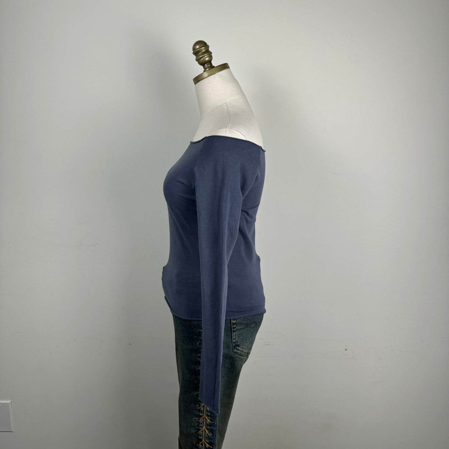 Brandy Melville Off Shoulder Fitted Long Sleeve Top