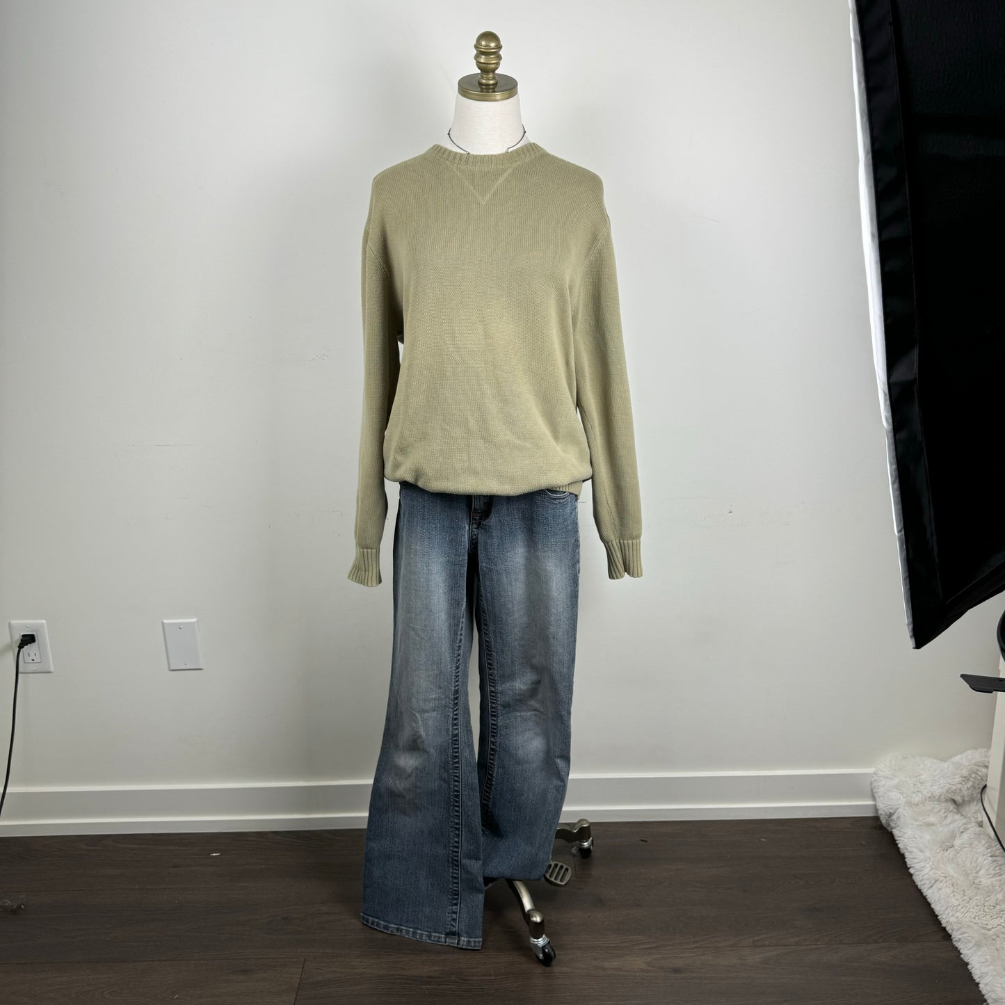 Sage Green Oversized Knit Sweater