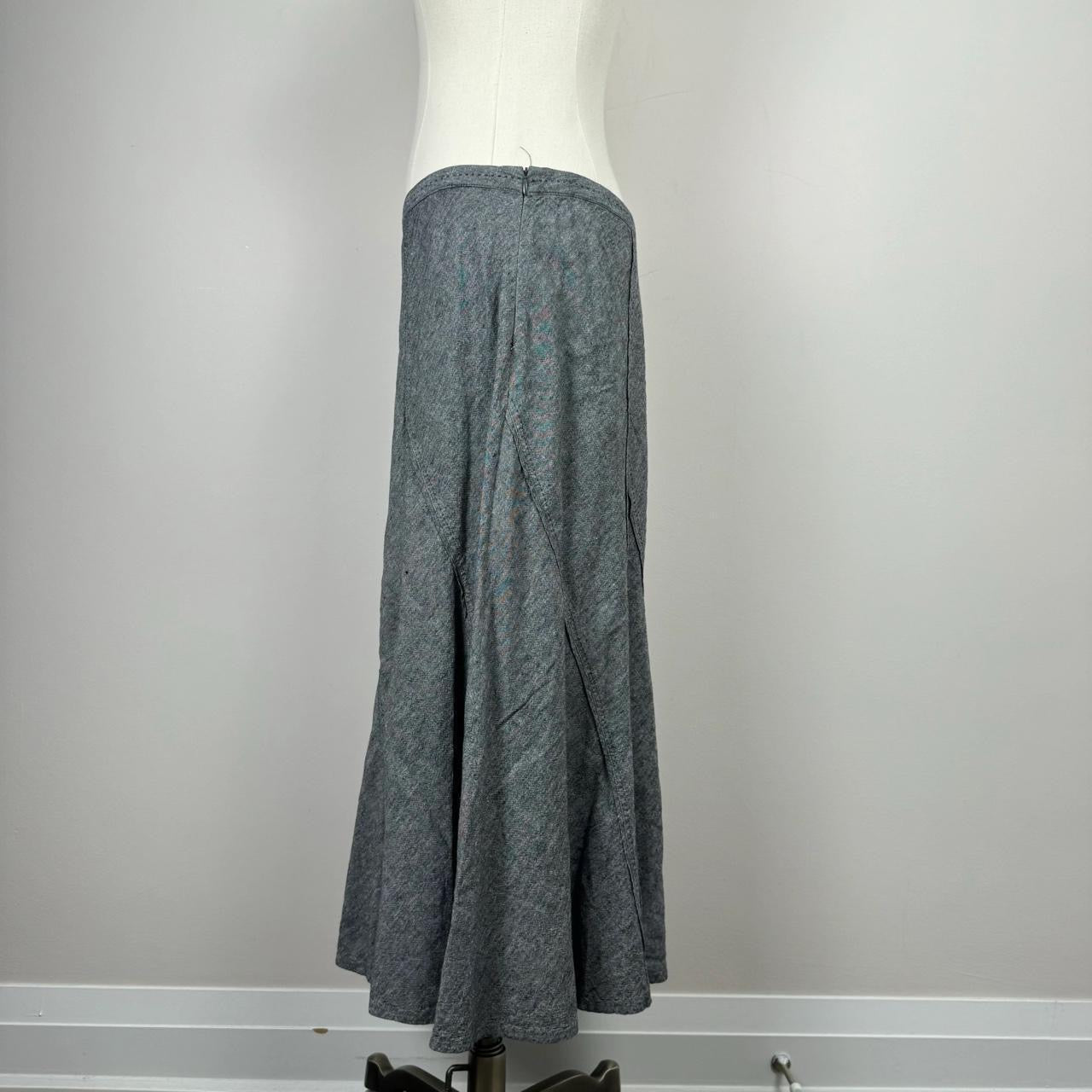 Grey Flared Maxi Skirt