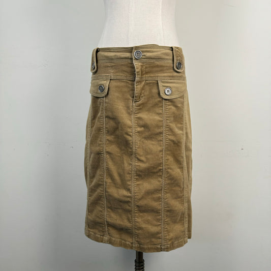 Vintage Tan Corduroy Midi Skirt