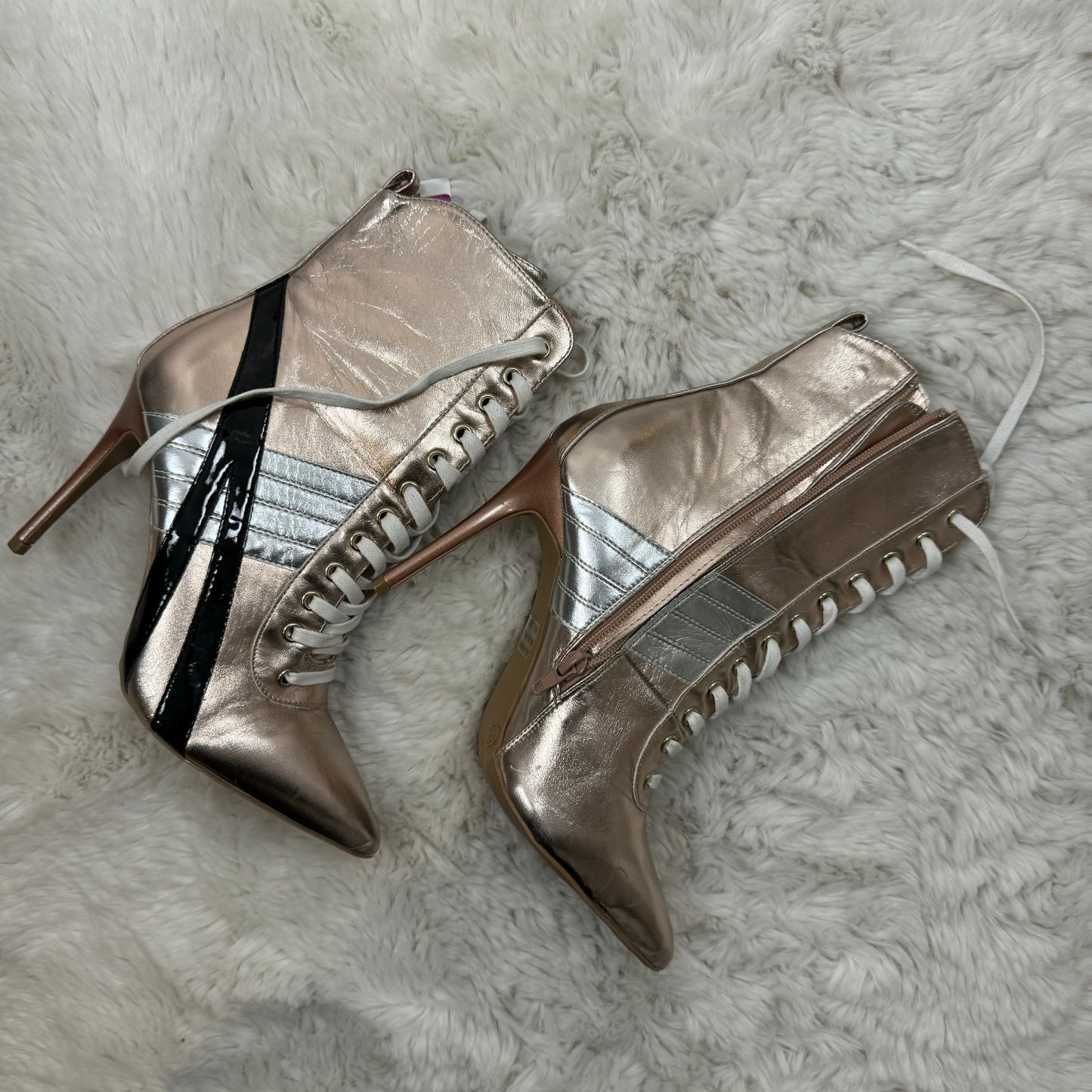 Pink Metallic Sneaker Heels (US 8)