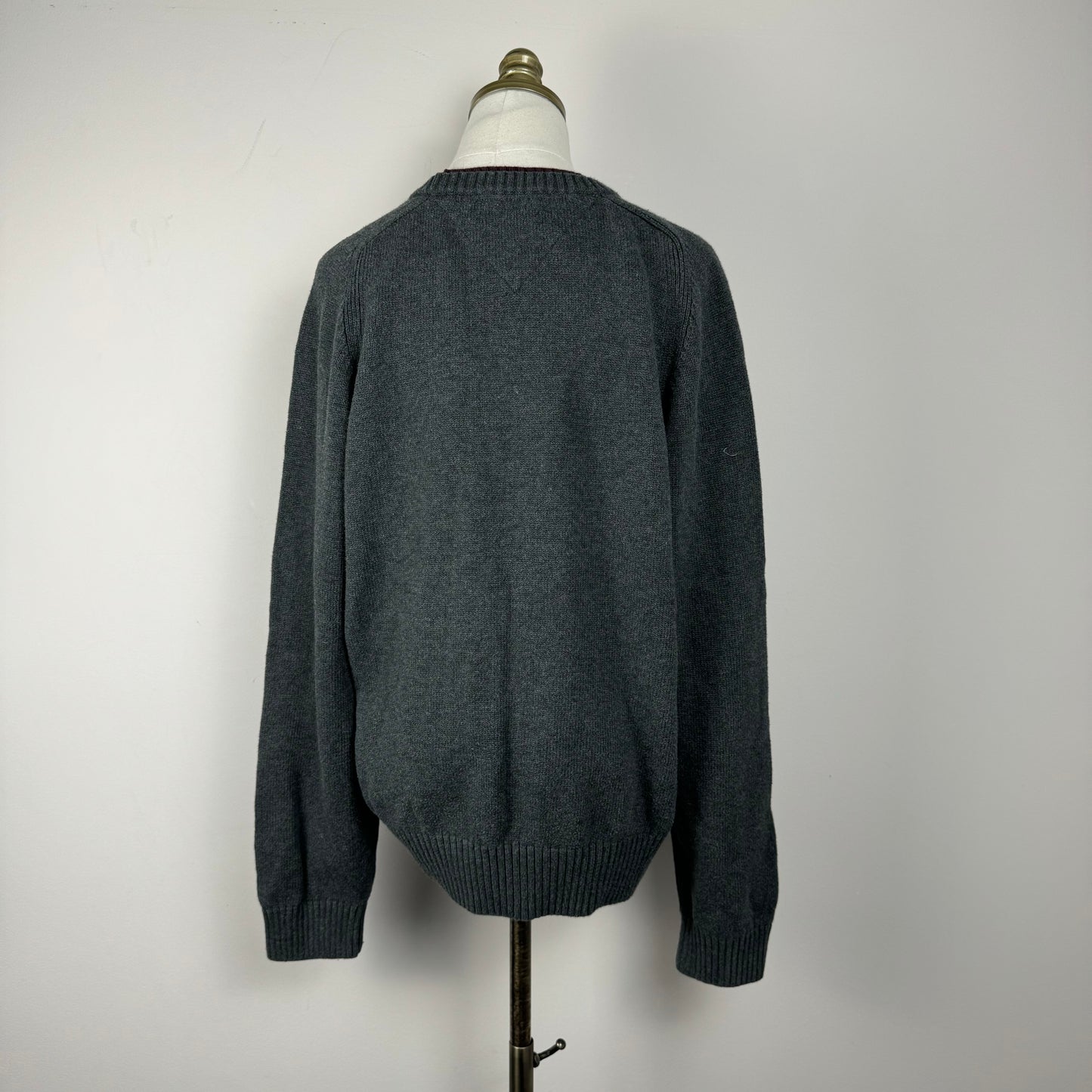 Tommy Dark Grey Oversized Knit Crewneck Sweater