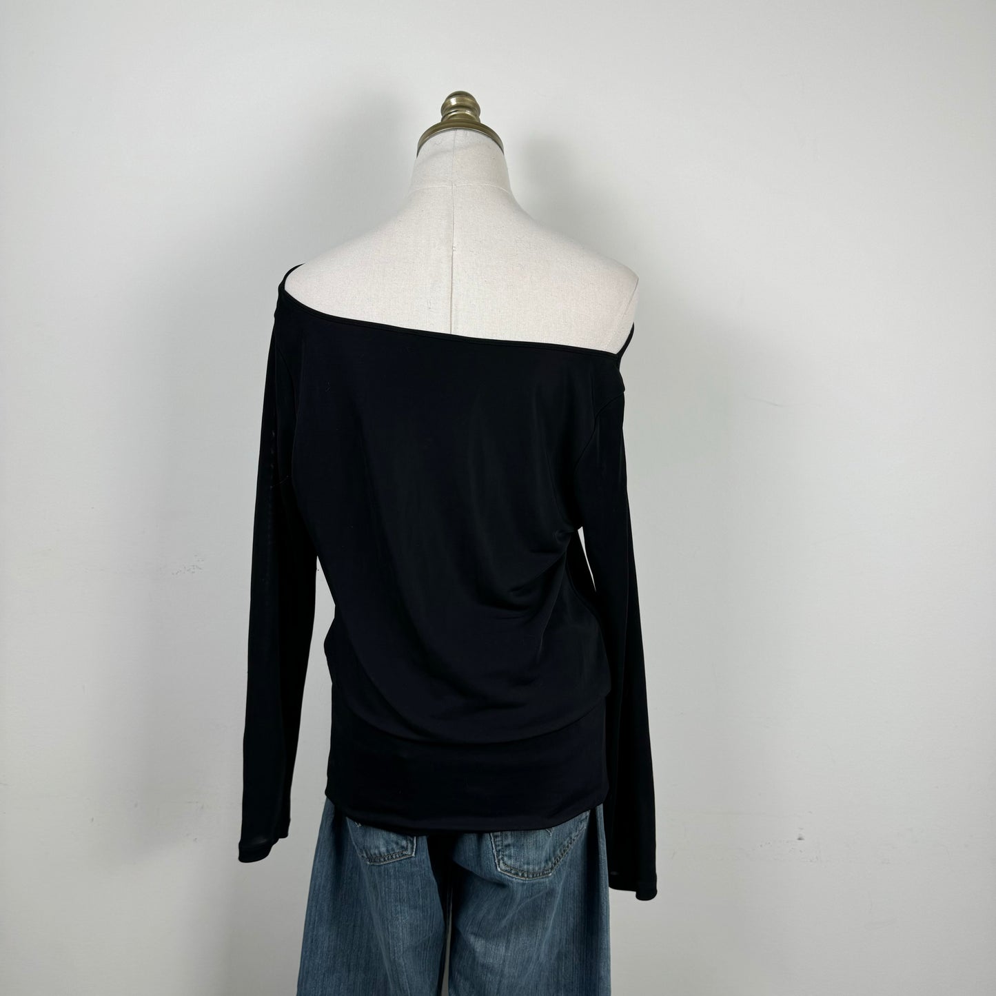 Off Shoulder Black Draped Top