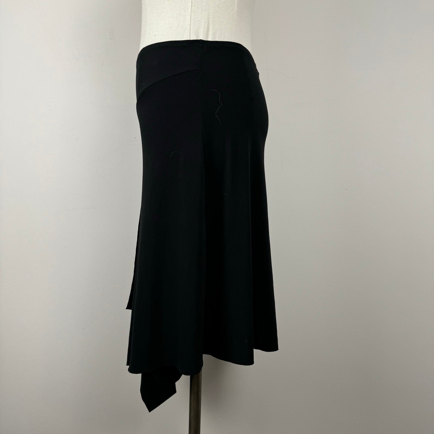 Vintage Black Pixie Asymmetric Midi Skirt