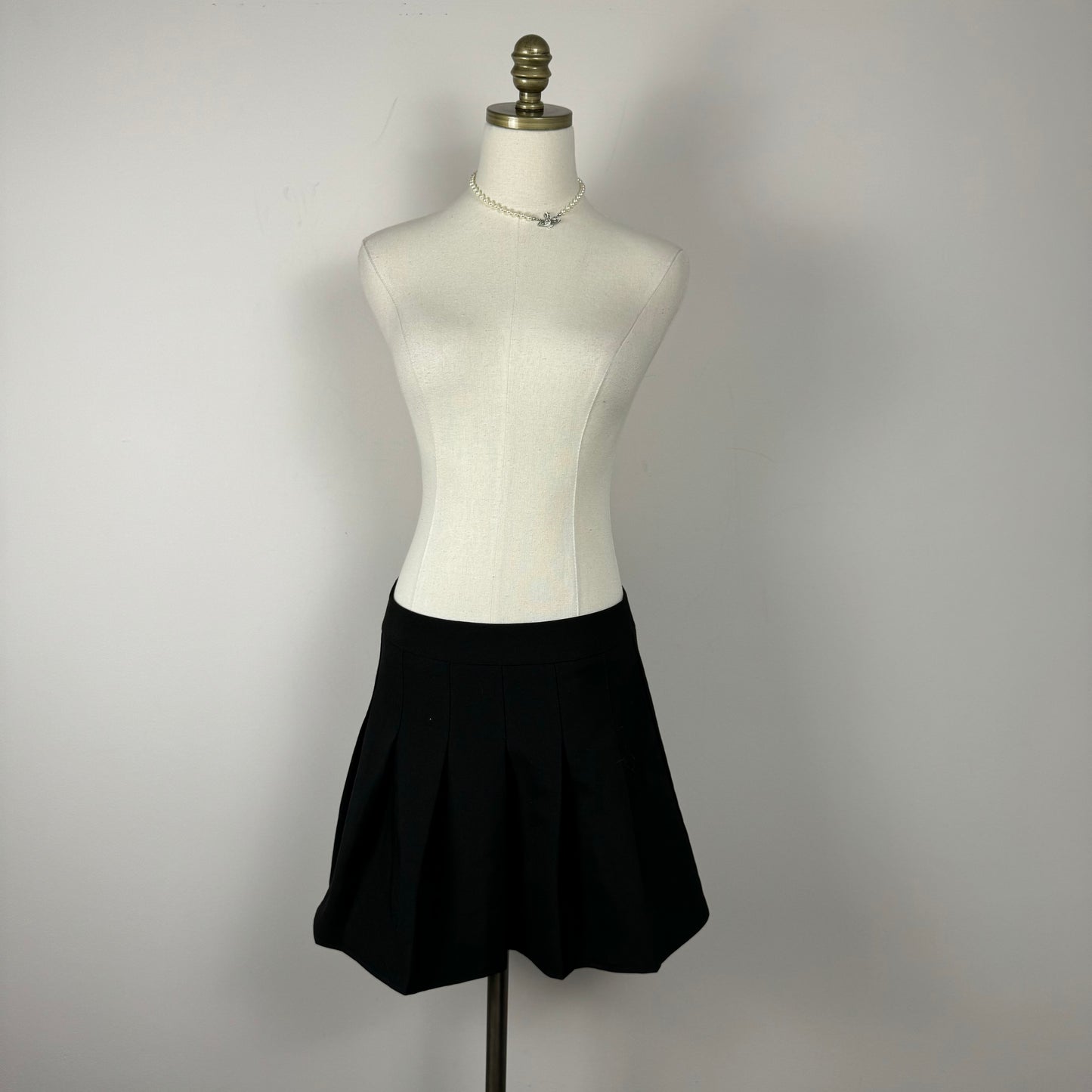 Black Pleated Mini Skirt