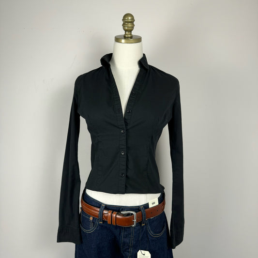 Black Fitted Button Up Shirt