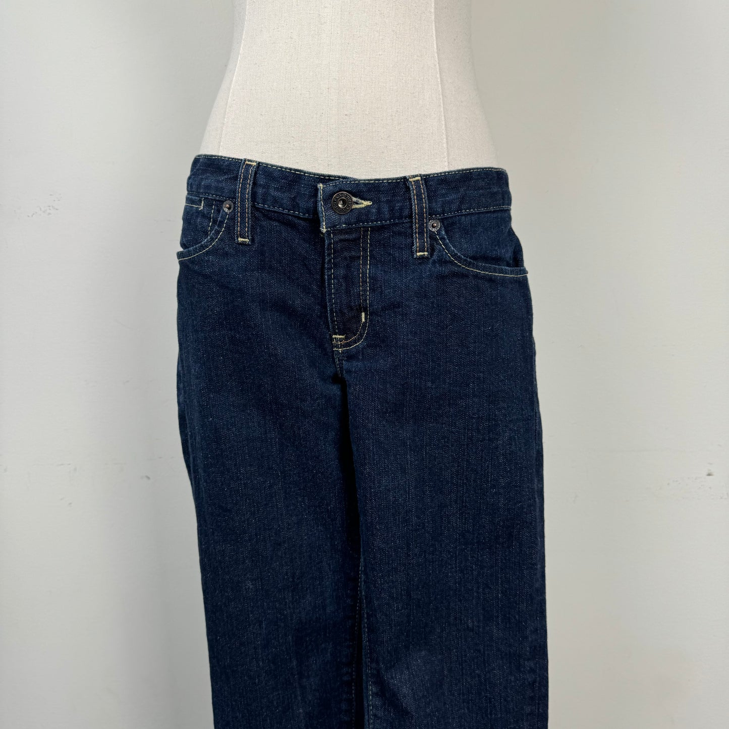 Guess Low Rise Dark Wash Straight Cut Jeans