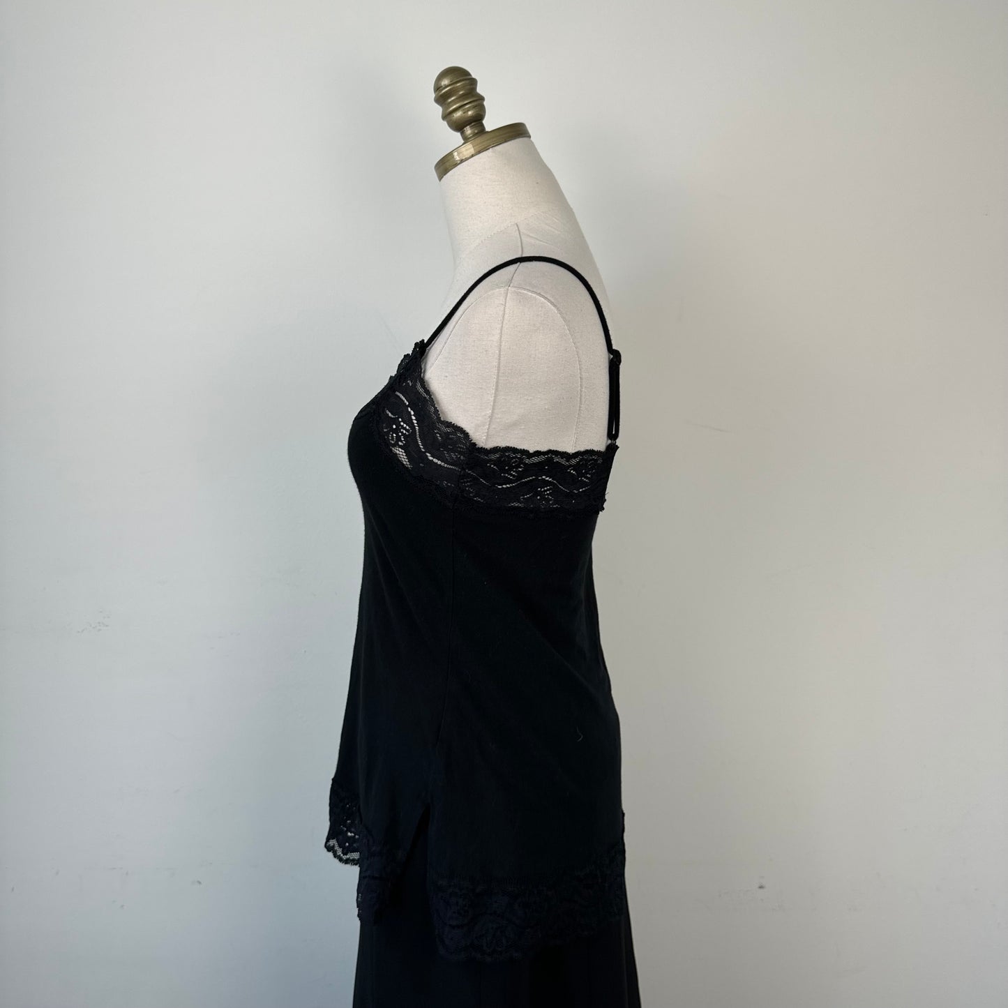 Black Lace Trim Cami Top