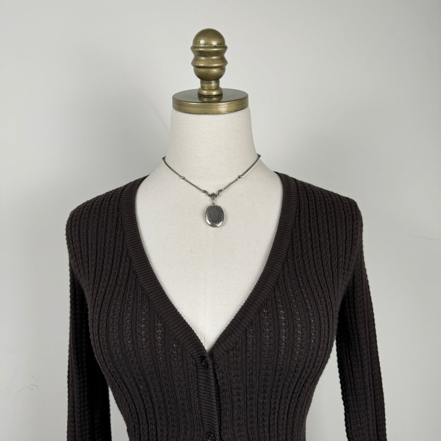 Esprit Brown Fitted Button Up Cardigan