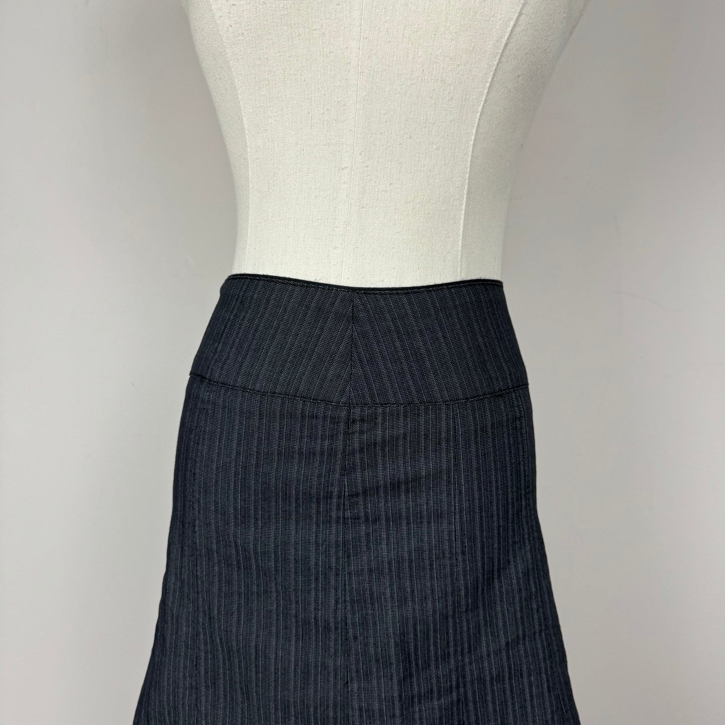 Vintage Pinstripe Midi Skirt