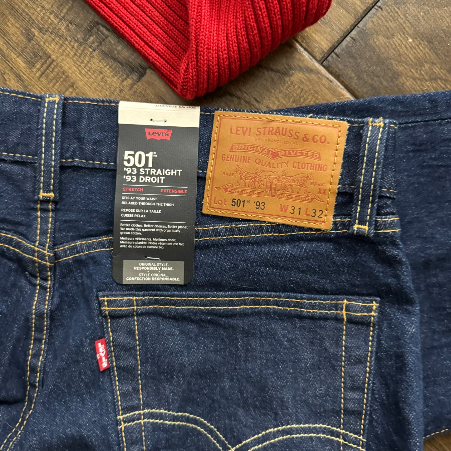 Levi's Dark Wash 501 Straight Leg Jeans