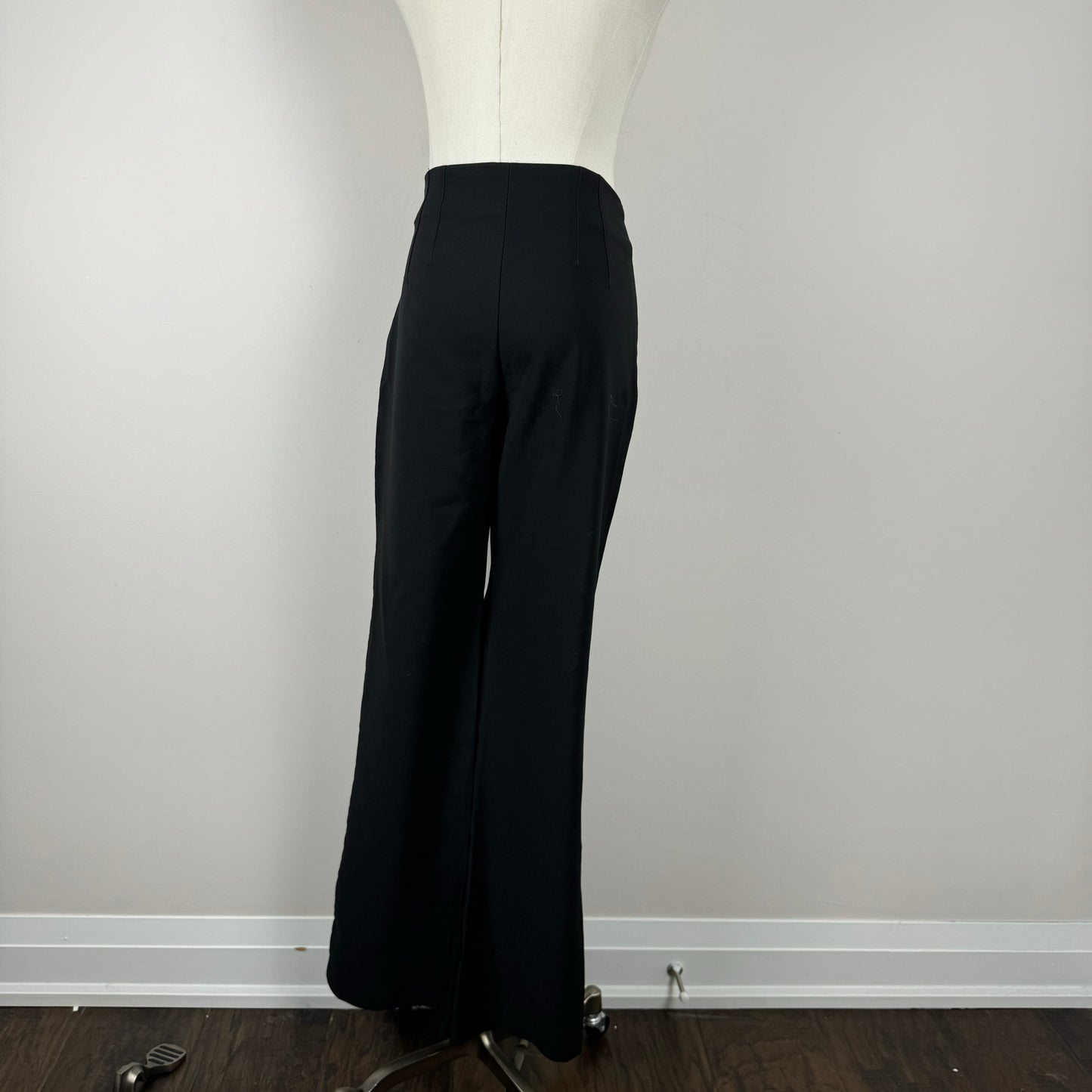 Black Flared Low Rise Office Siren Trousers