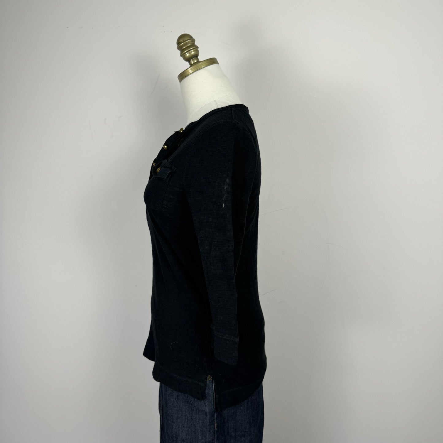 Ralph Lauren Black Waffle Knit Top