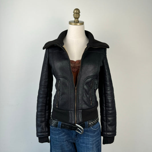 Fitted Faux Suede Jacket
