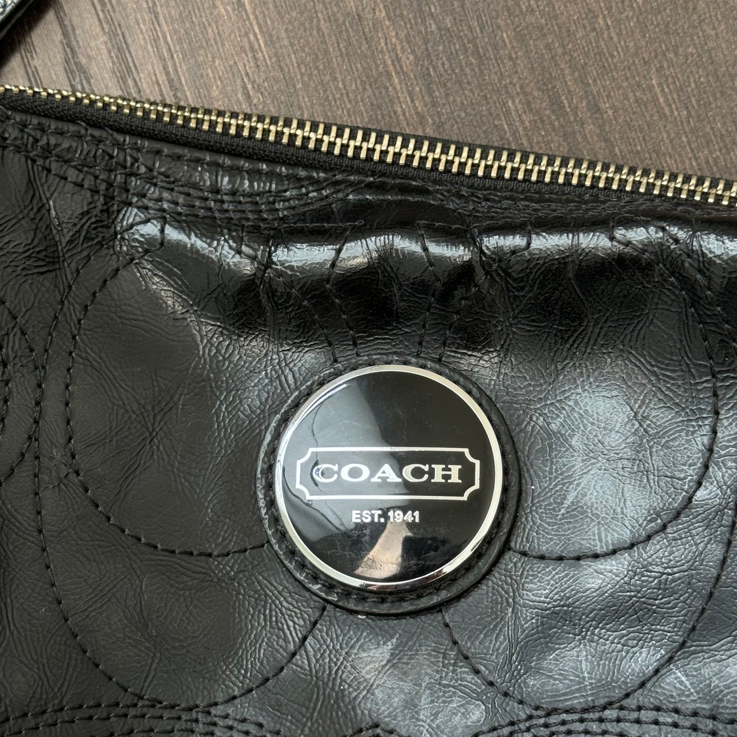 Coach Black Leather Shoulder Bag