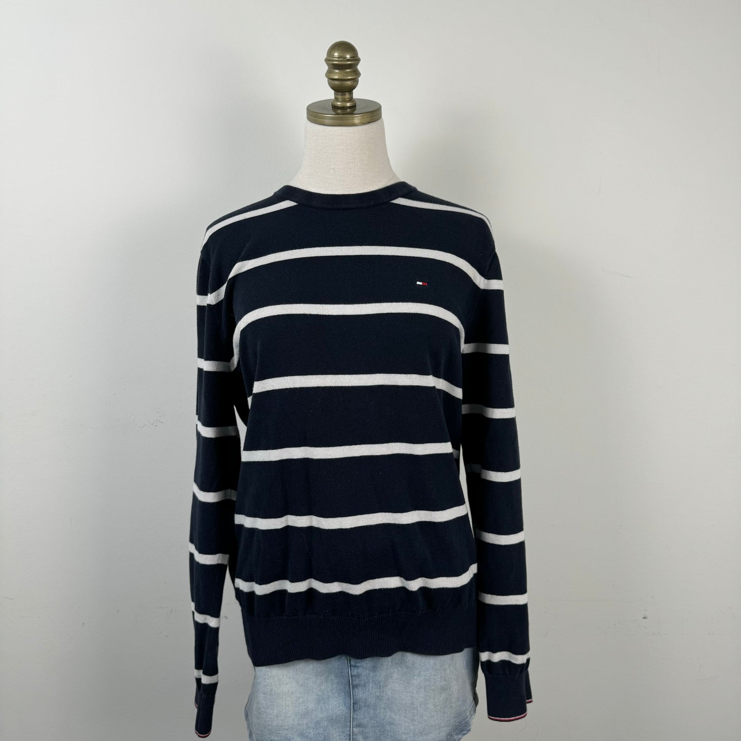 Tommy Striped Crewneck Knit Sweater