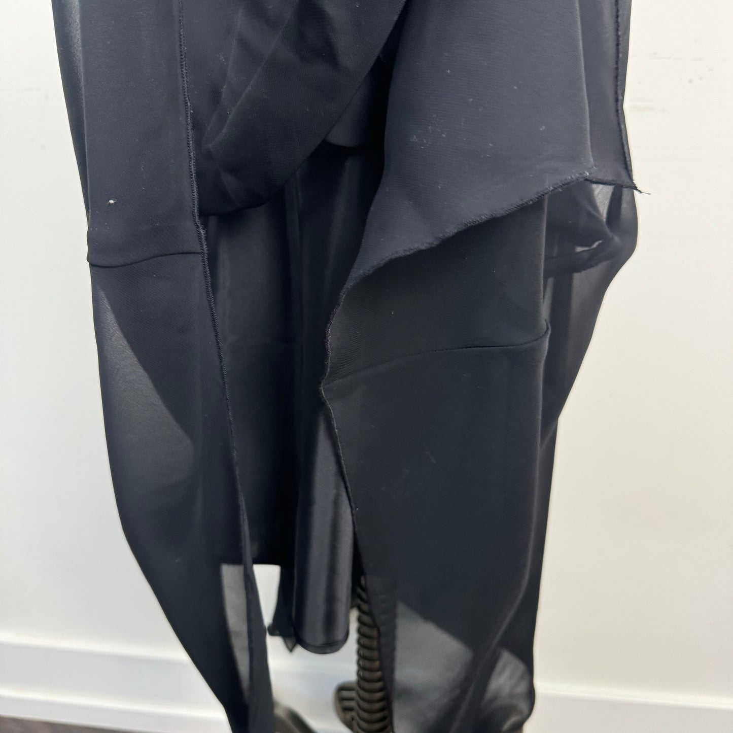 Vintage Chiffon Mesh Overlay Midi Dress