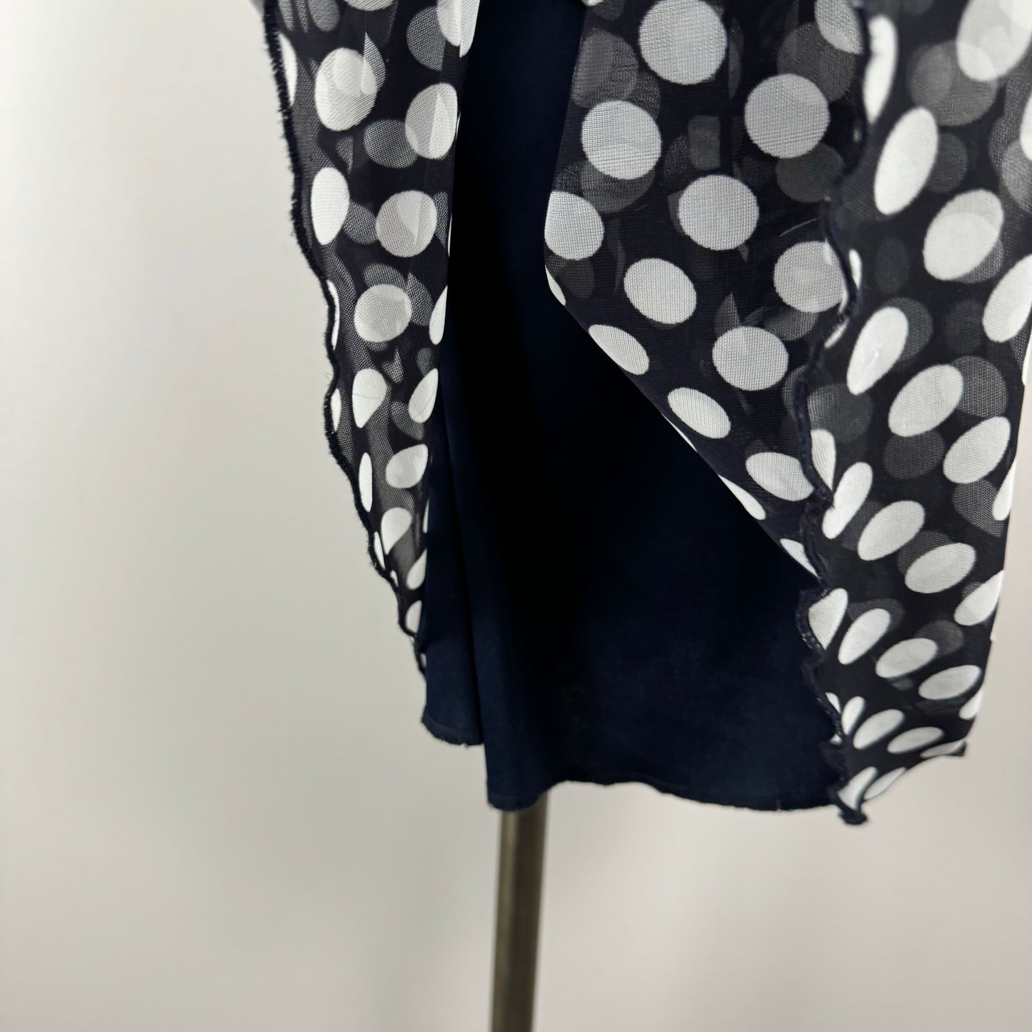 Vintage Polka Dot Mesh Overlay Skirt