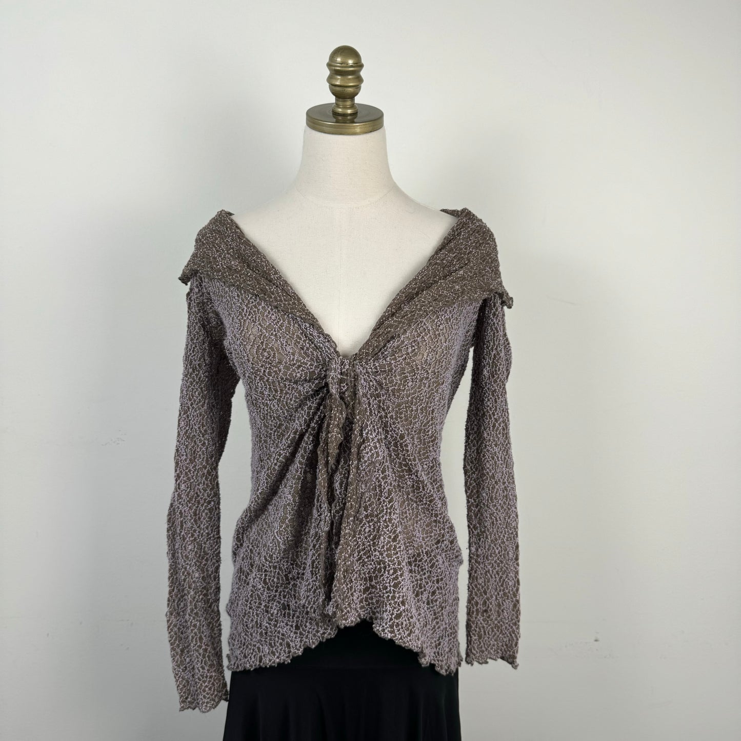 Fairy Mesh Lace Open Front Tie Up Cardigan