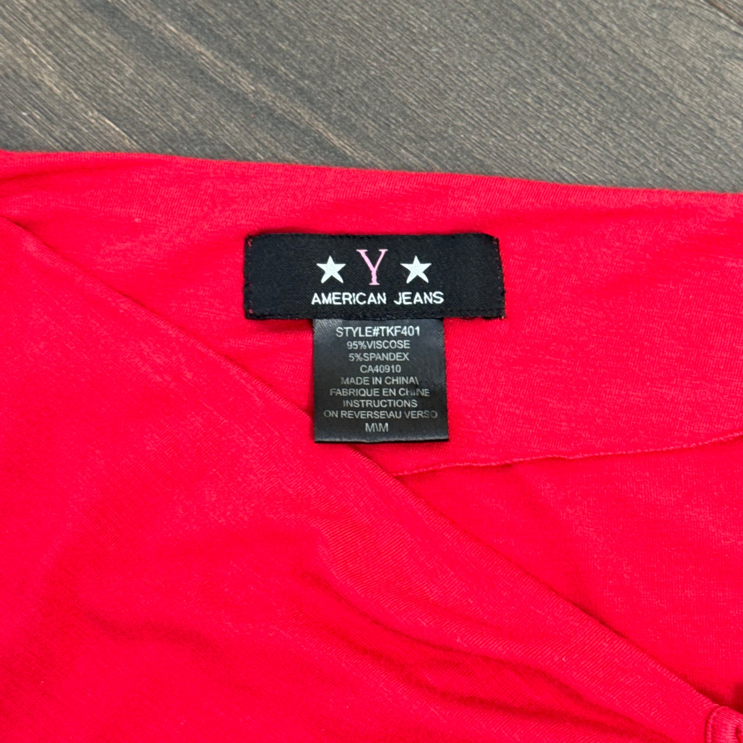 Asymmetric Fitted Red Long Sleeve Top