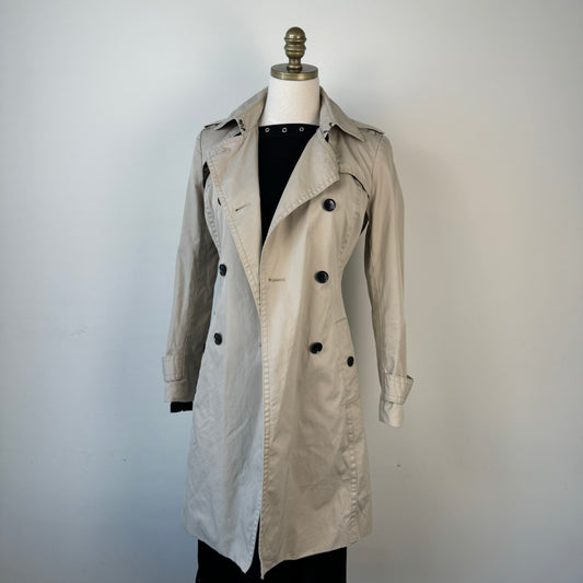 Beige Button Up Trench Coat