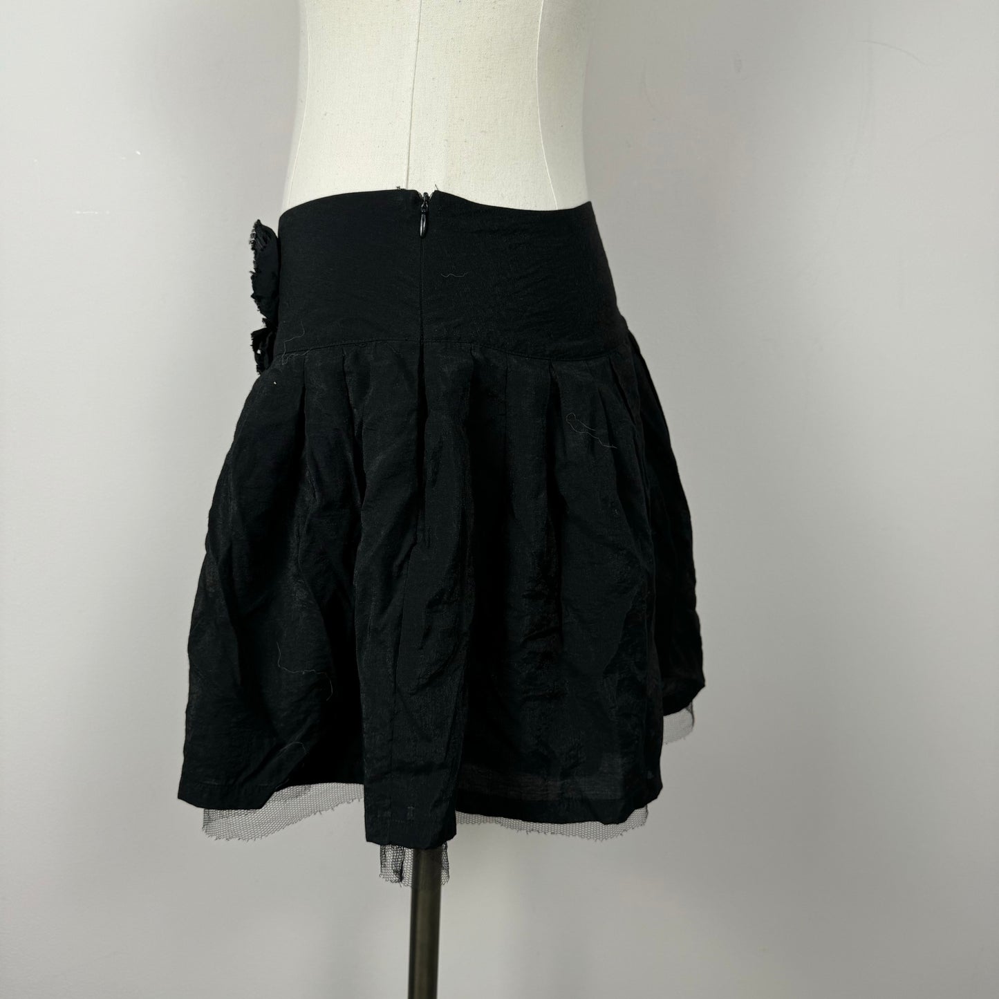 Black Bubble Hem Mini Skirt