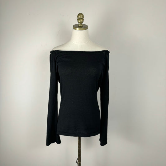 Vintage Off The Shoulder Thin Knit Sweater