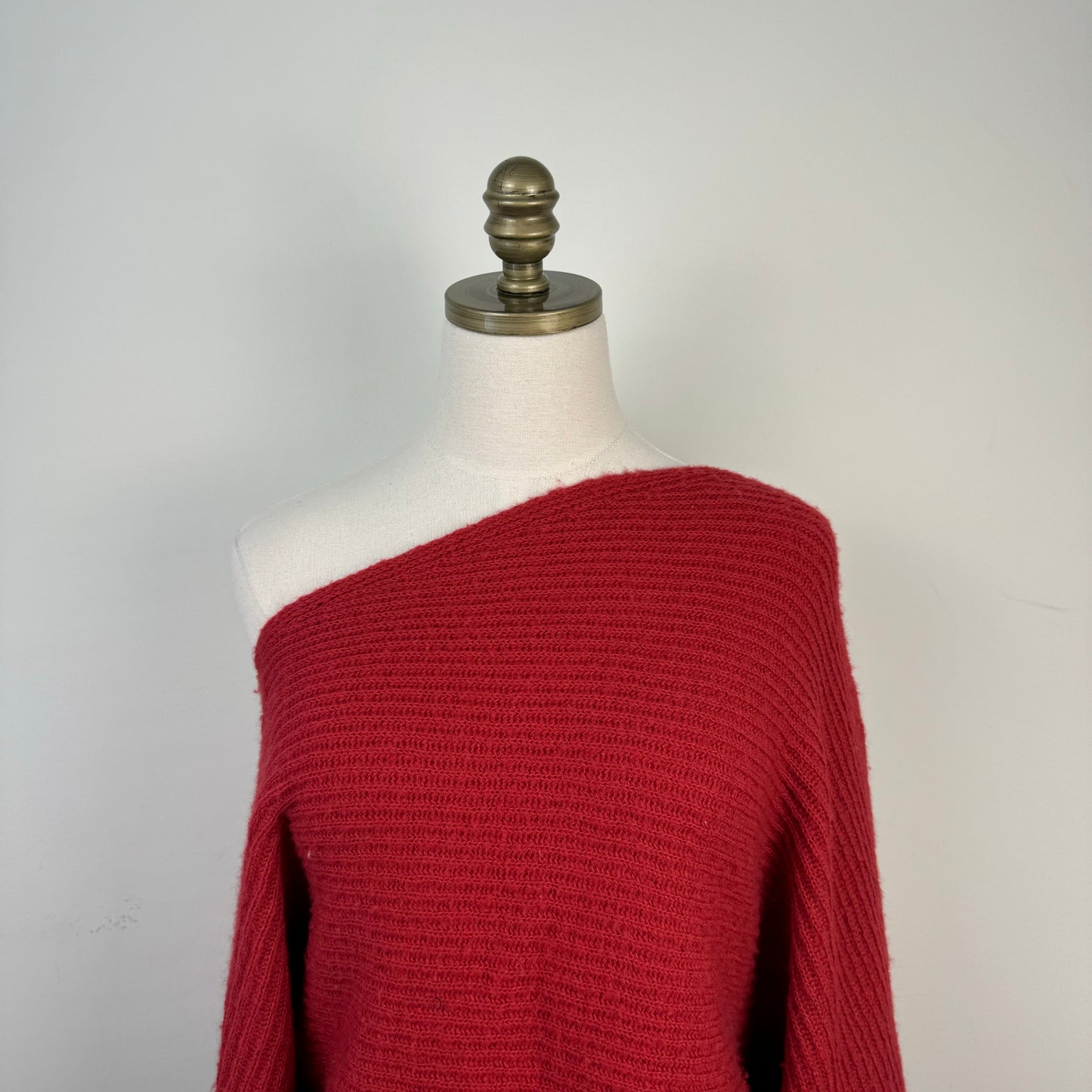 Free People Red Off Shoulder Sweater