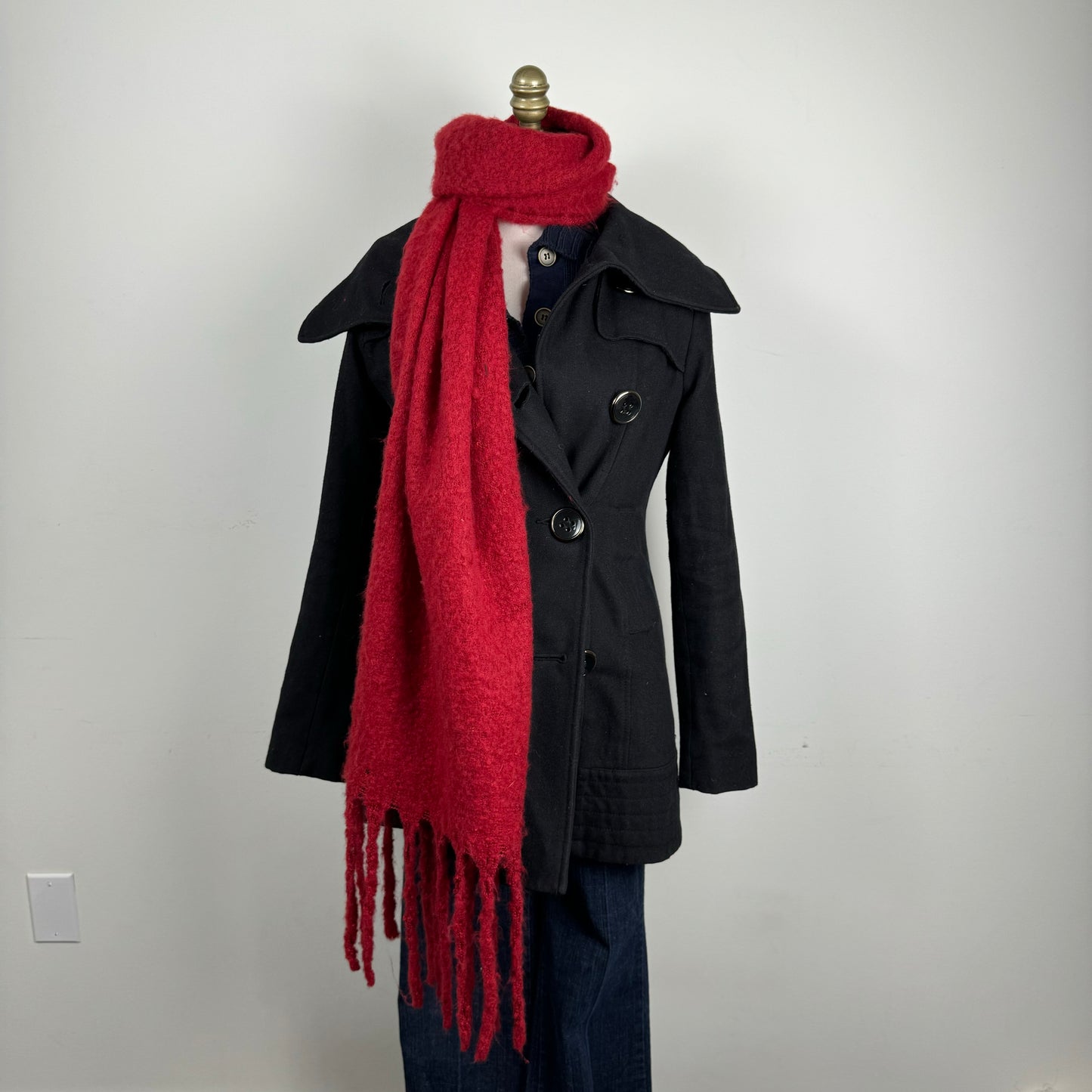 Chunky Red Knit Scarf