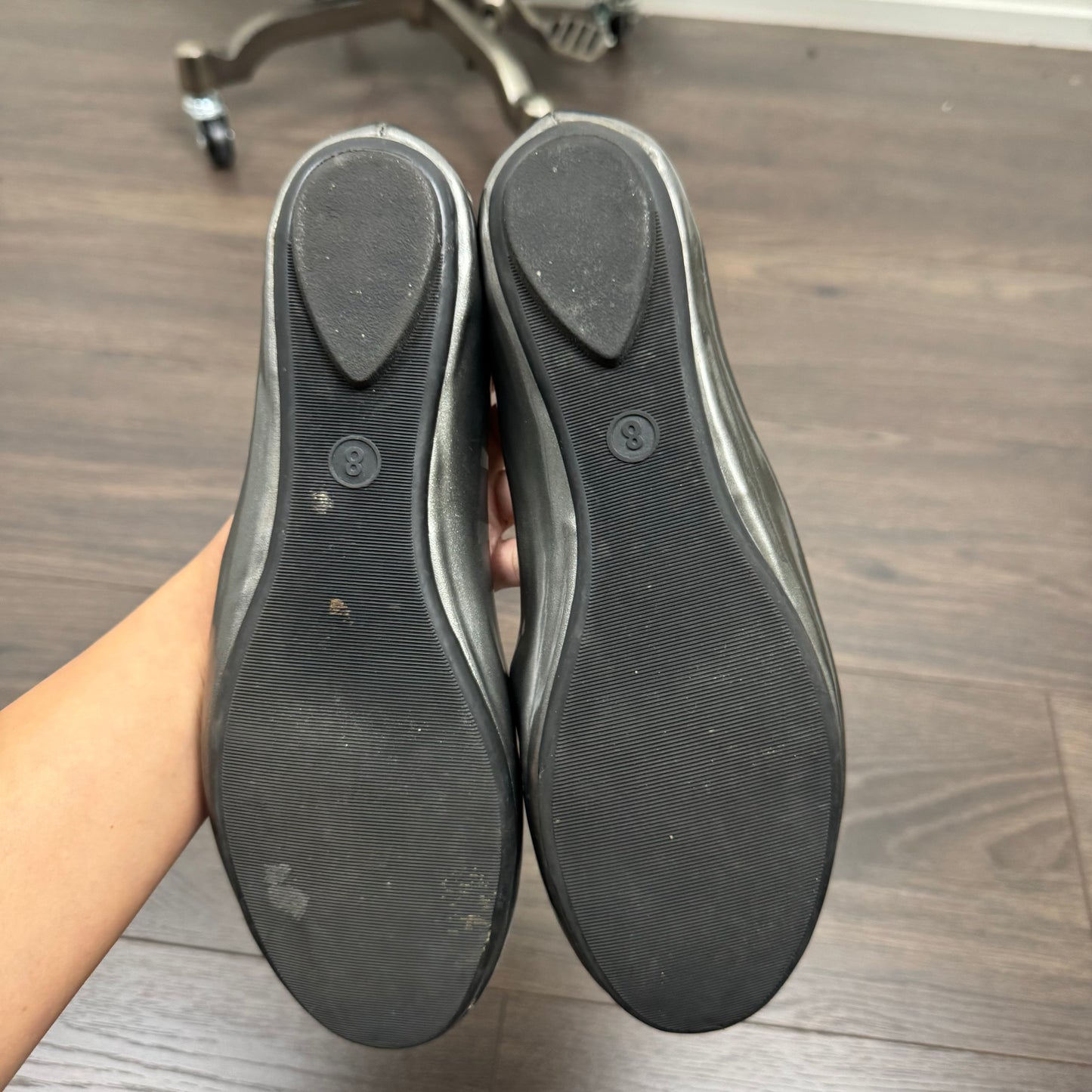 Silver Ballet Flats