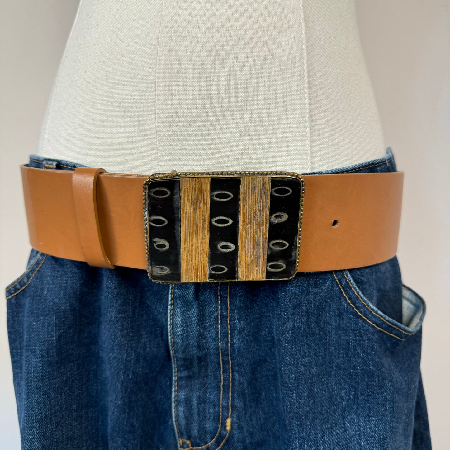 Tan Chunky Statement Belt