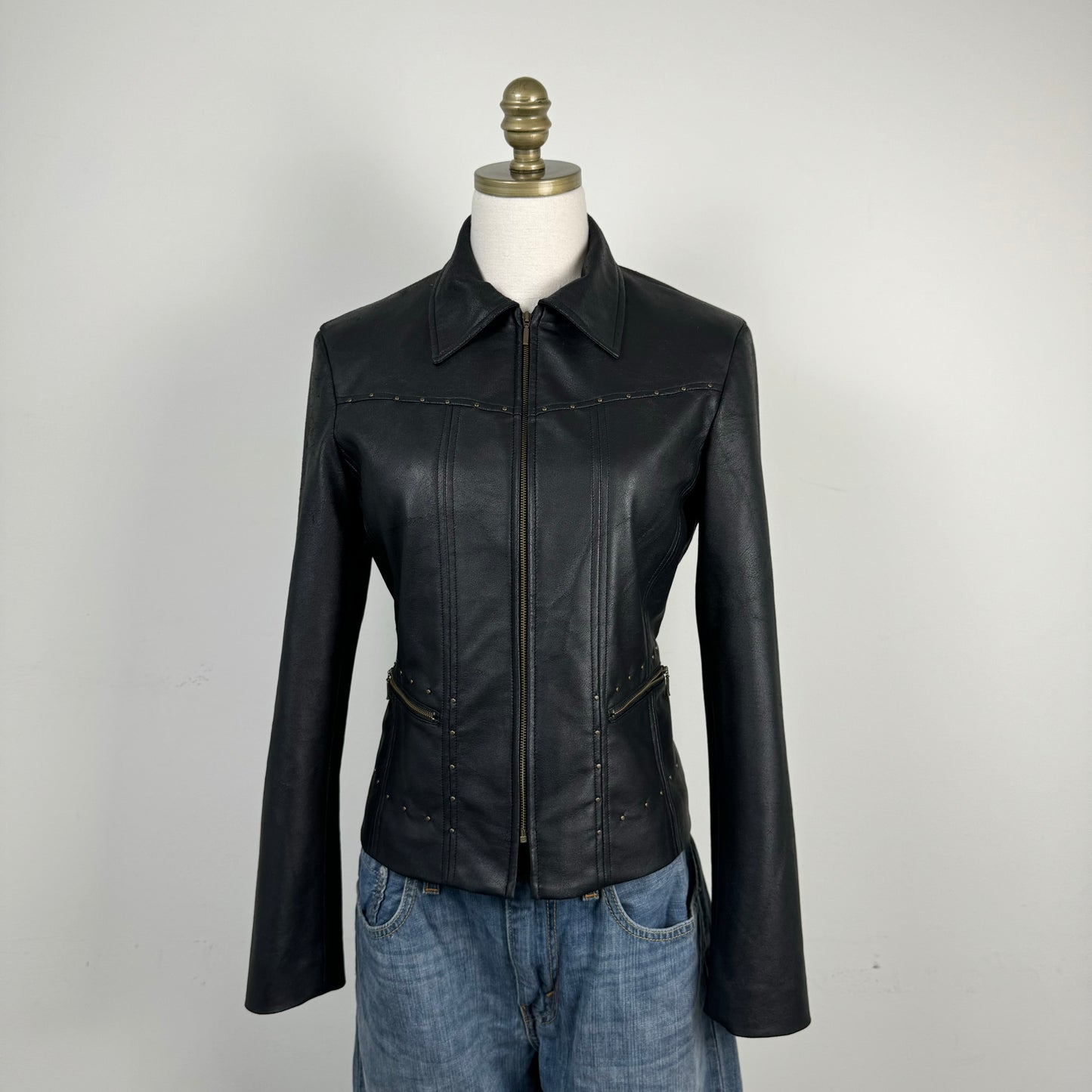 Black Studded Leather Jacket