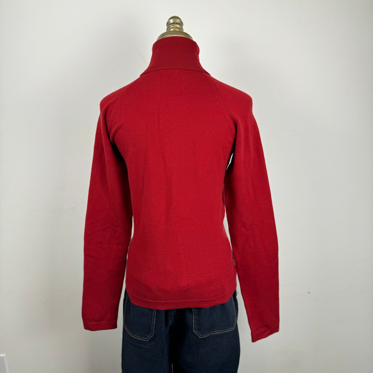 Dark Red Fitted Turtleneck Sweater